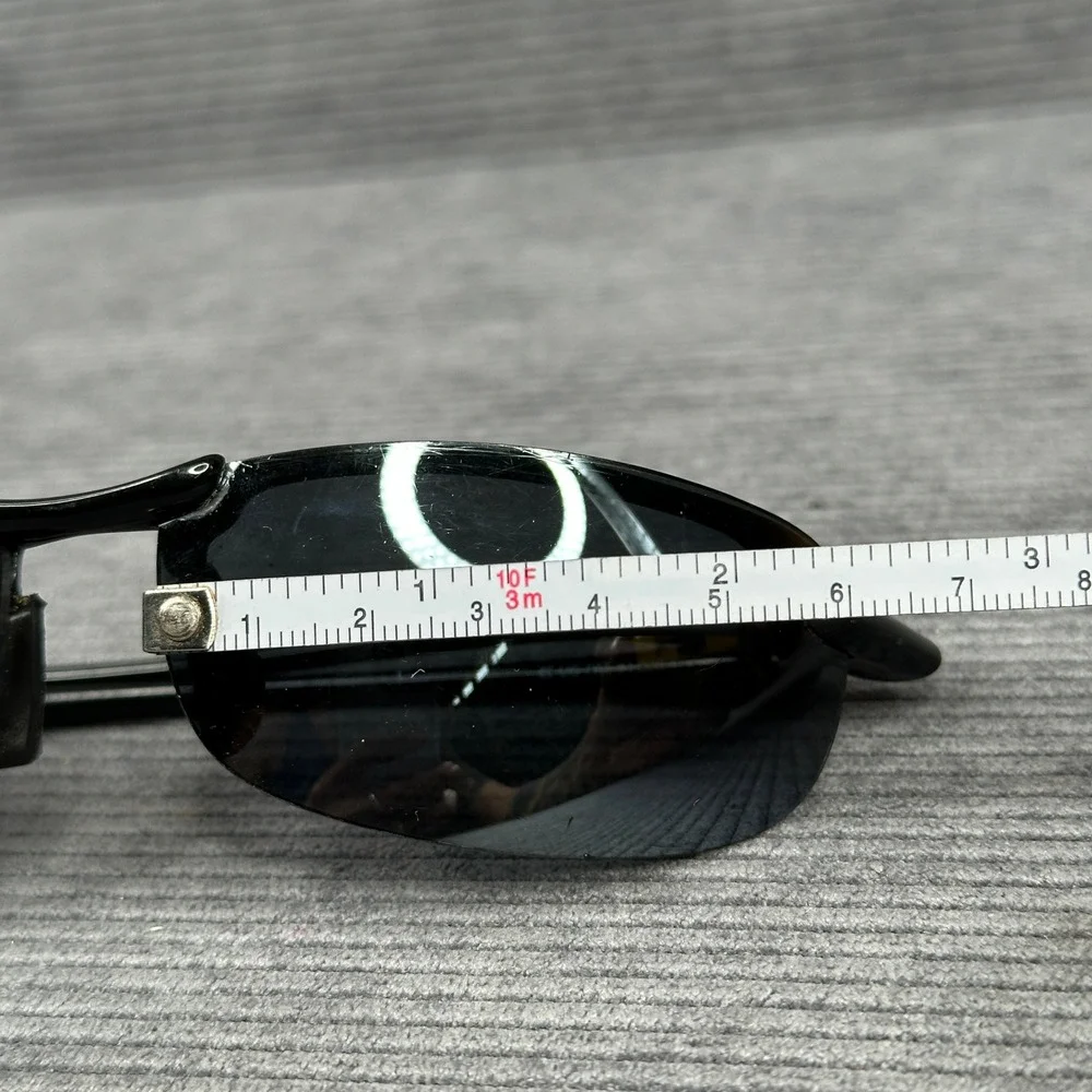 Maui Jim MJ-405-02 Y2K Black Polarized Rimless Sport Sunglasses Made in Japan